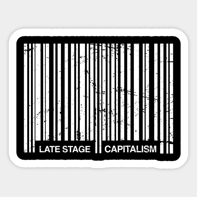 Late Stage Capitalism Bar Code | Marxism Sticker by MeatMan